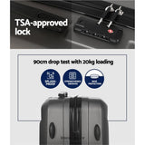 WANDERLITE 2PC LUGGAGE 12’ 20’ TROLLEY TRAVEL SUITCASE
