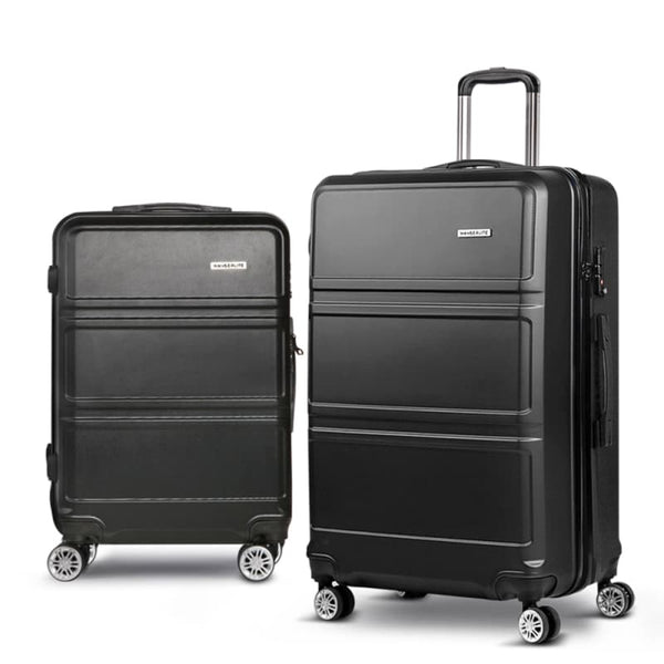 WANDERLITE 2PC LUGGAGE TROLLEY SET SUITCASE TRAVEL TSA