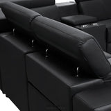 WASHINGTON GENUINE LEATHER 6 SEATER CORNER SOFA WITH 2