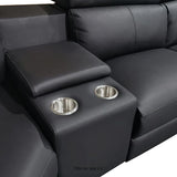 WASHINGTON GENUINE LEATHER 6 SEATER CORNER SOFA WITH 2