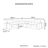 WASHINGTON GENUINE LEATHER 6 SEATER CORNER SOFA WITH 2