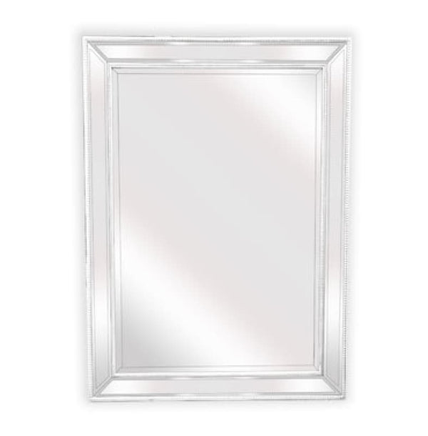 WHITE BEADED FRAMED MIRROR - RECTANGLE 80CM X 110CM