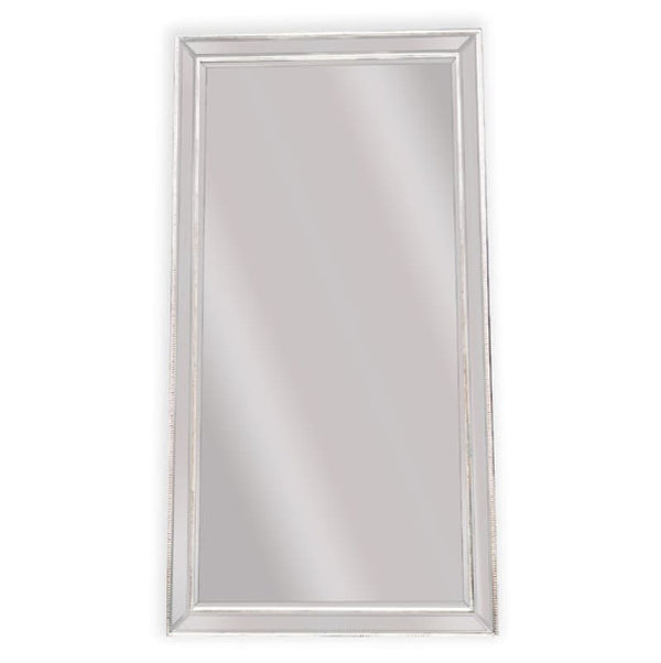 WHITE BEADED FRAMED MIRROR - X LARGE 190CM 100CM