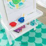 WHITE DELUXE WOOD EASEL SET FOR KIDS