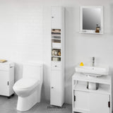 WHITE TALL BATHROOM CABINET HIGH STORAGE