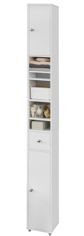 WHITE TALL BATHROOM CABINET HIGH STORAGE