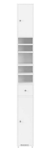 WHITE TALL BATHROOM CABINET HIGH STORAGE