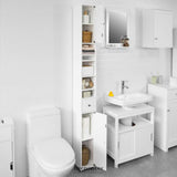 WHITE TALL BATHROOM CABINET HIGH STORAGE