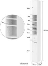 WHITE TALL BATHROOM CABINET HIGH STORAGE