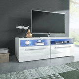 WHITE TV CABINET WITH LED LIGHTS WITH RGB REMOTE CONTROL