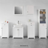 WHITE WALL CABINET WITH DOOR 40X52CM