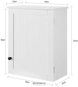 WHITE WALL CABINET WITH DOOR 40X52CM