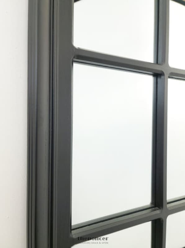 WINDOW STYLE MIRROR - BLACK RECTANGLE 100CM X 200CM