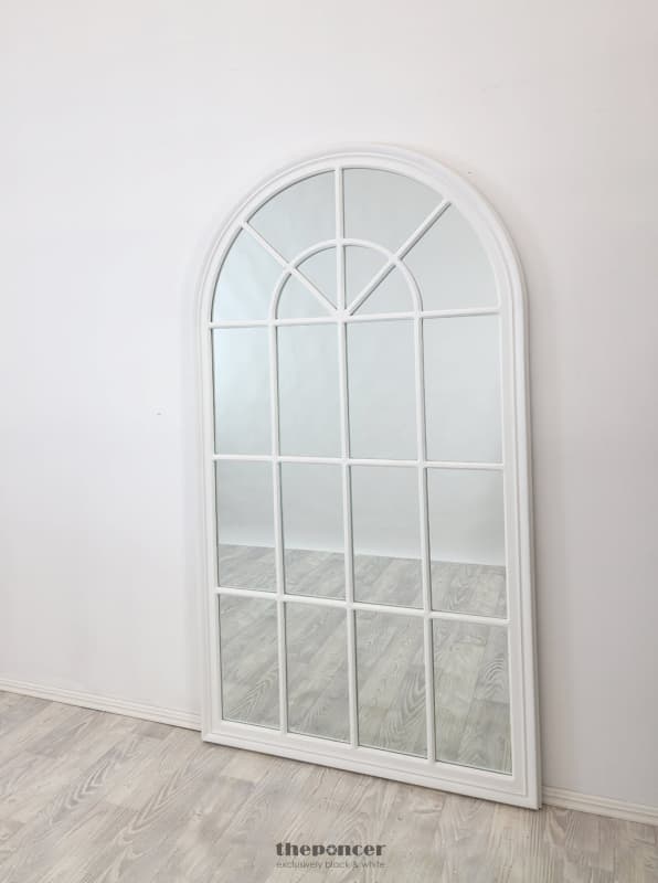 WINDOW STYLE MIRROR - WHITE ARCH 70 CM X 130