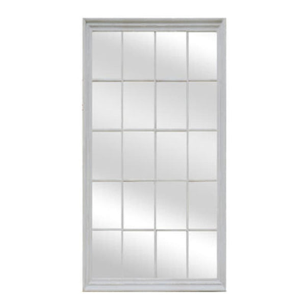 WINDOW STYLE MIRROR - WHITE RECTANGLE 100CM X 200CM