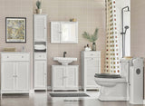 WOODEN BATHROOM STORAGE CABINET WHITE