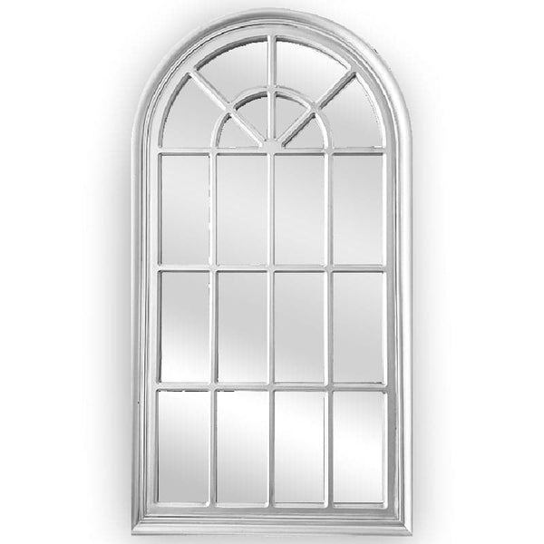 X-LARGE WINDOW STYLE MIRROR - WHITE ARCH 100 CM X 180