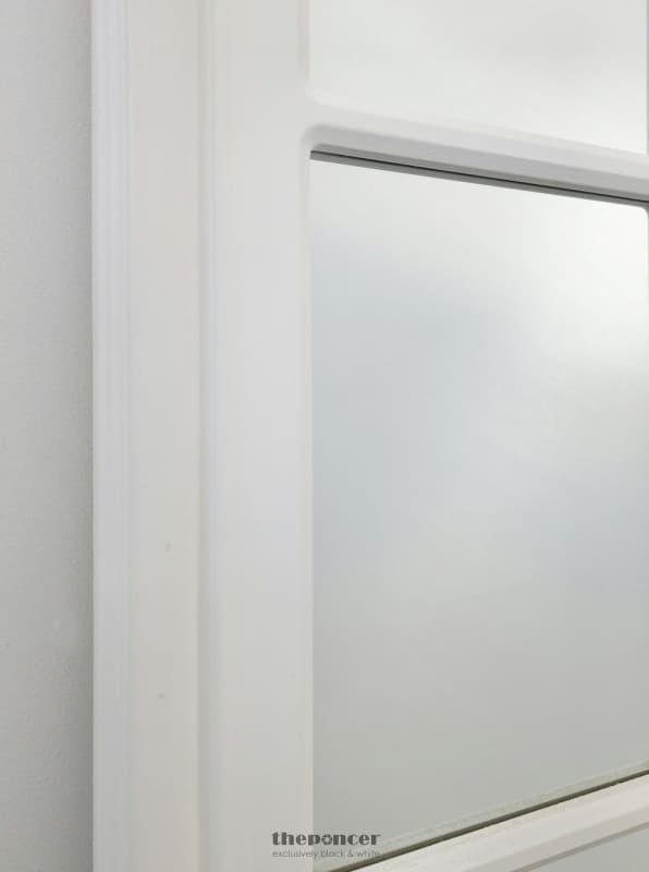 X-LARGE WINDOW STYLE MIRROR - WHITE ARCH 100 CM X 180