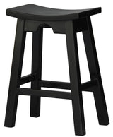 ZEN SOLID MAHOGANY KITCHEN COUNTER STOOL (BLACK)