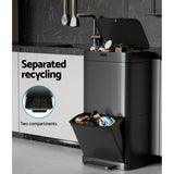 DEVANTI 70L MOTION SENSOR BIN PEDAL BINS AUTOMATIC BLACK